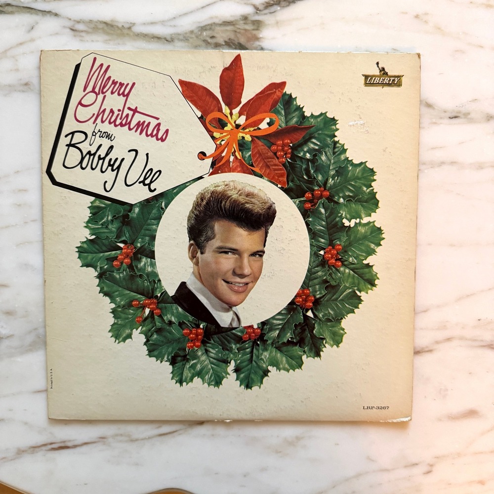 Merry Christmas from Bobby Vee Vintage Christmas Vinyl LP Liberty Records